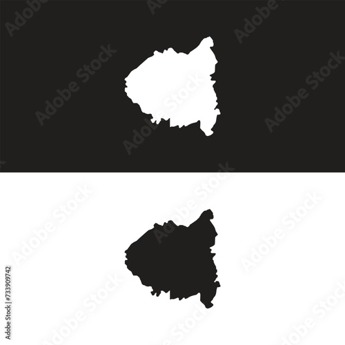Paris et petite couronne map. Region of France. Vector illustration.