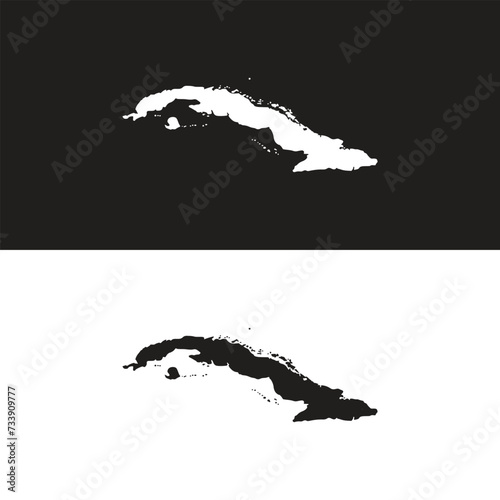 Cuba black map on white background vector 