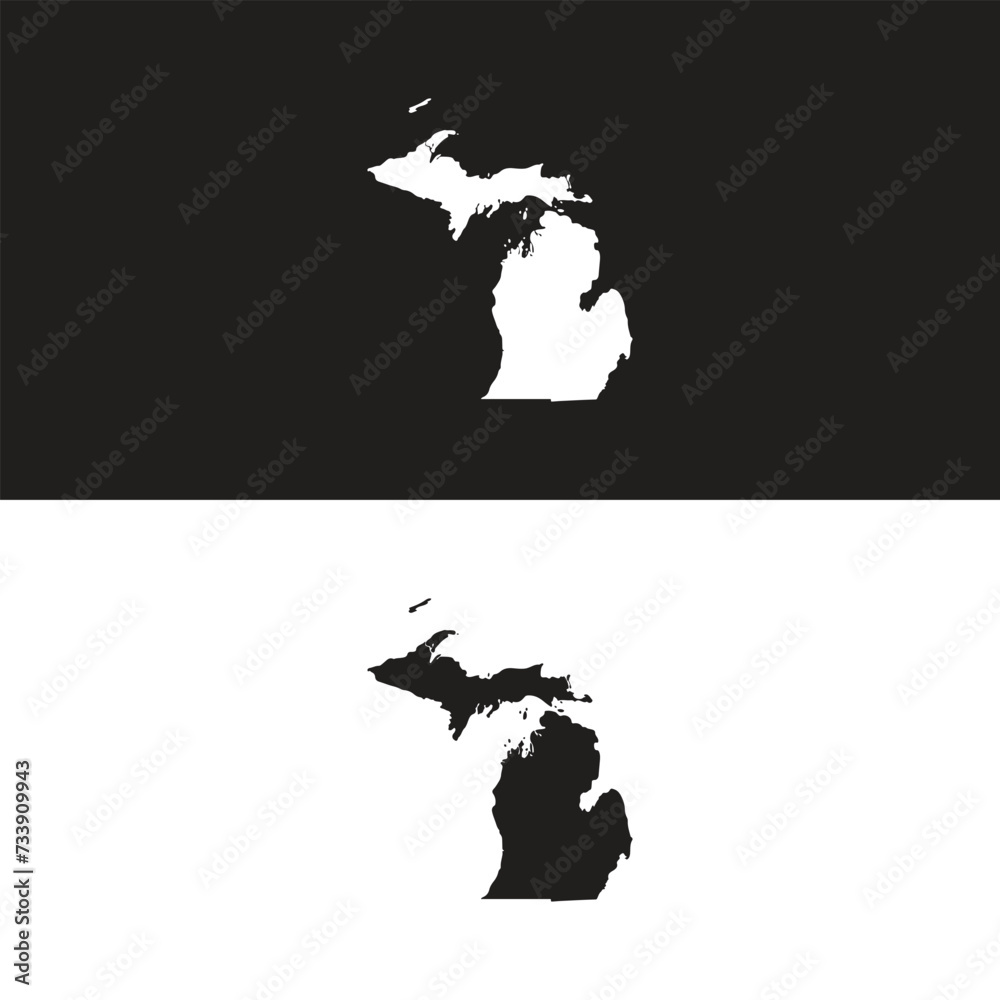 Detailed Map of Michigan State Michigan state - county map
 - obrazy, fototapety, plakaty 