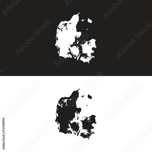 Denmark map High Detailed on white background. Abstract design vector illustration eps 10