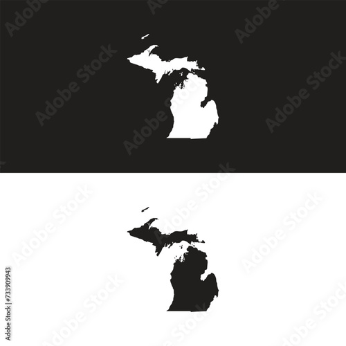 Detailed Map of Michigan State Michigan state - county map
 photo