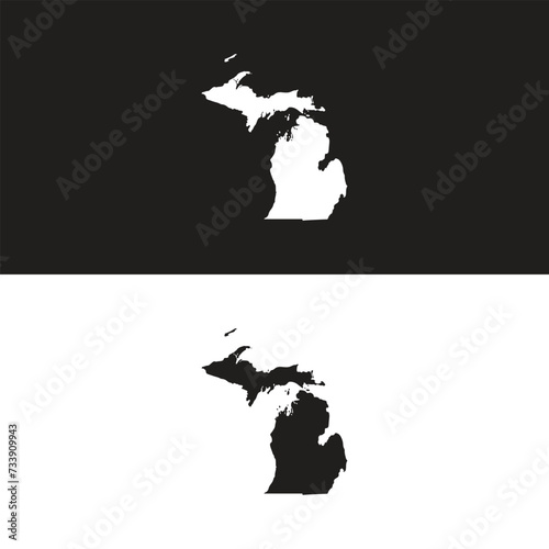 Fotografi Detailed Map of Michigan State Michigan state - county map
