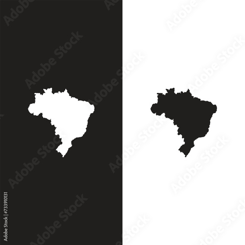 brazil map vector, isolated on gray background political maps of Brazil with regions isolated on white background
 photo