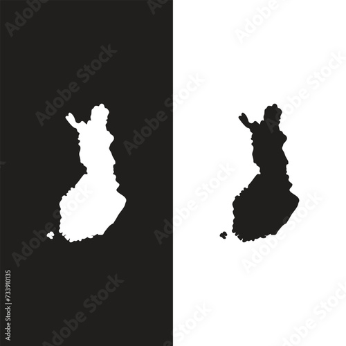 High detailed vector map - Finland black map on white background vector