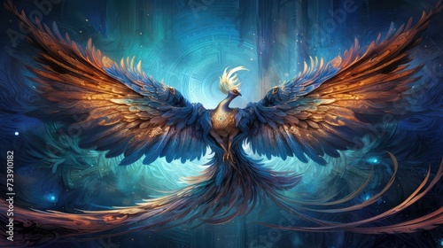 fire blue phoenix