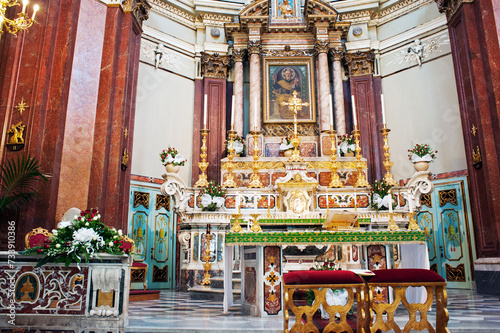 Altar of the Eucharistic Shrine of San Pietro the Apostle, Naples, Italy, Europe. photo