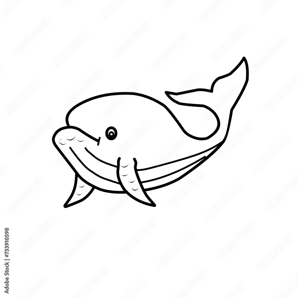 Obraz premium Whale Sea Animal Outline