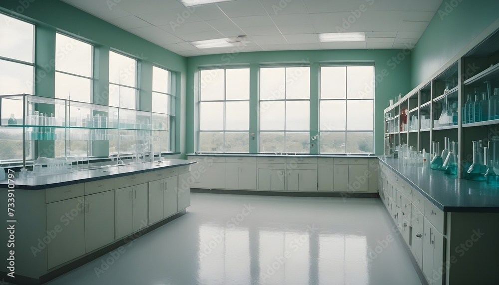 Empty chemisrty lab, oldstyle Empty chemisrty lab, oldstyle