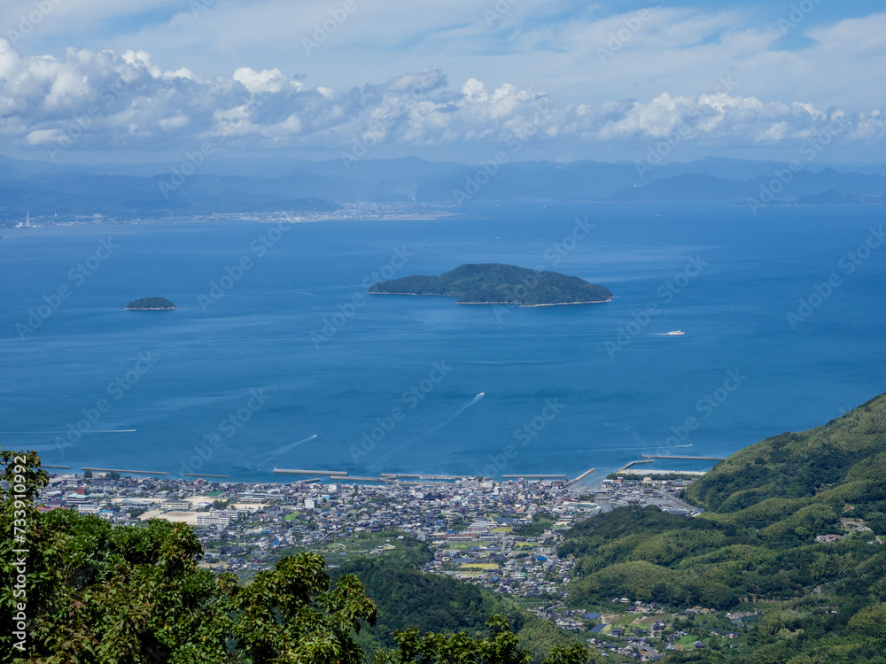 Scenic view from Mt Dake observation point on Suo Oshima Island - Yamaguchi prefecture, Japan