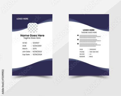 a bundle of 2 templates, creative design and editable vector template design, a professional corporate id card template, clean id card design template.