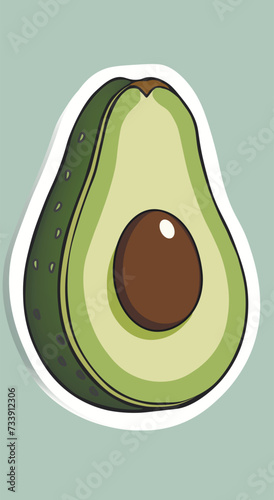 Avocado fruit icon in middle. 