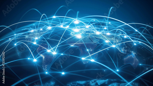 A network of global business or international companies with office on every continent to serve customers all over the world  use technology to connect  communicate  work as a team for the same goal 