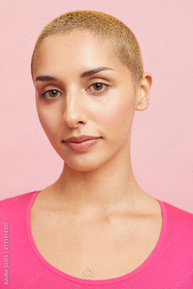 Portrait of woman with short blond hair Portrait of woman with short blond hair
