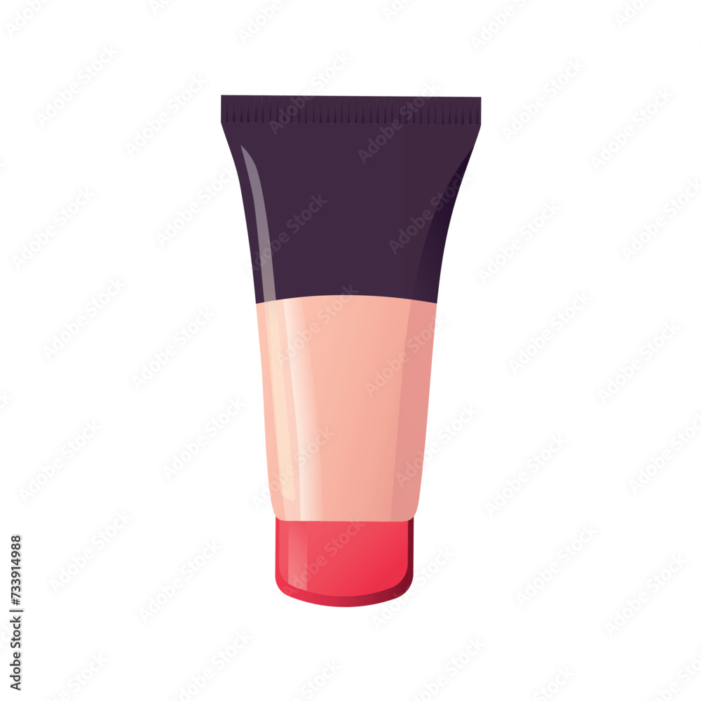 Cosmetic element of colorful set. An image showcasing the delicate art of cosmetic beauty, merging meticulous design with charming cartoon elements to feature tonal cream. Vector illustration. Cosmetic element of colorful set. An image showcasing the delicate art of cosmetic beauty, merging meticulous design with charming cartoon elements to feature tonal cream. Vector illustration.