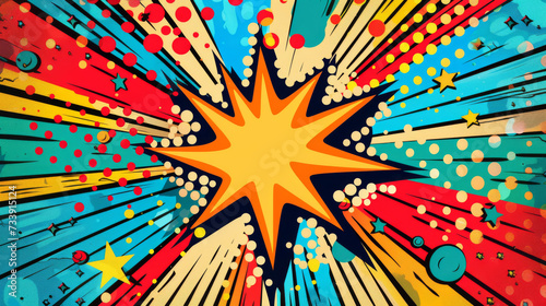 A pop art style with comic bubbles, dots. Comic art illustration background 