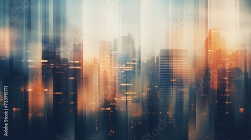 Abstract blurred image of buildings in the city, cityscapes banner background © Fay Melronna 