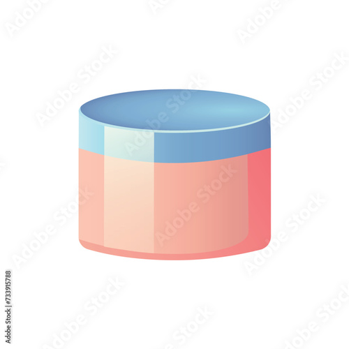 Cosmetic element of colorful set. An illustration blending intricate design with playful cartoon elements, capturing the essence of cosmetic beauty with a powder. Vector illustration.