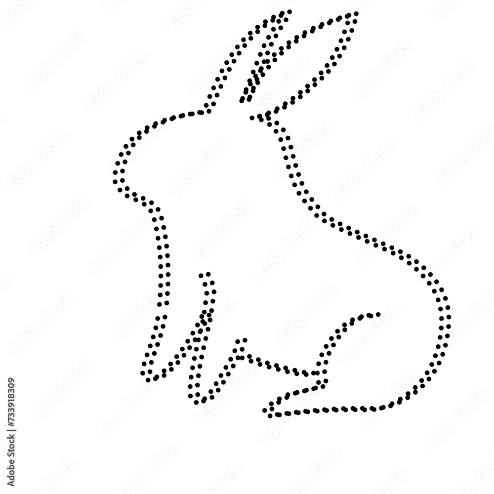 Dotted Line Drawing Of Bunny Dotted Line Drawing Of Bunny