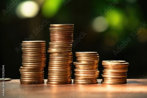 Money Coin stack growing graph Investment, Growth money of profitability of professional investment planning, Business and finance concept.AI generated