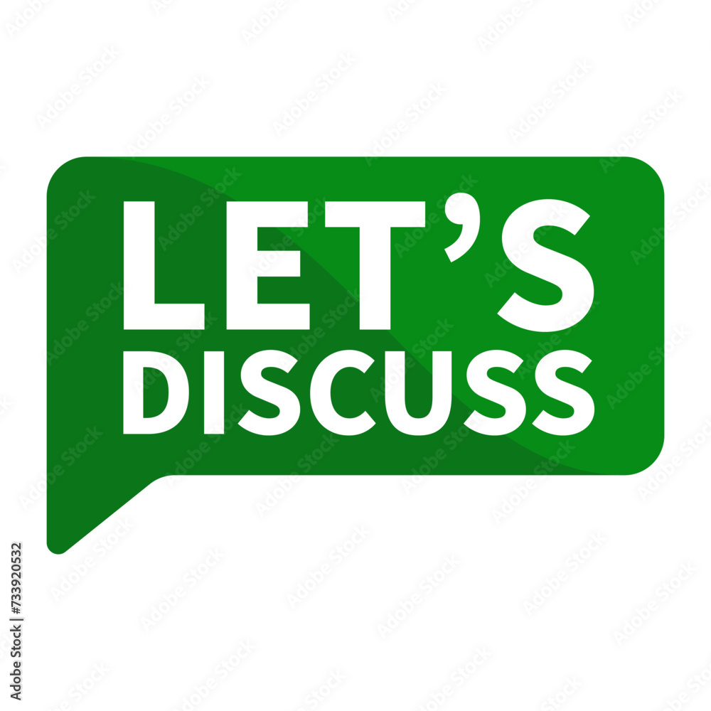 lets discuss Text In Green Rectangle Shape For Message Information Announcement Business Marketing Social Media
