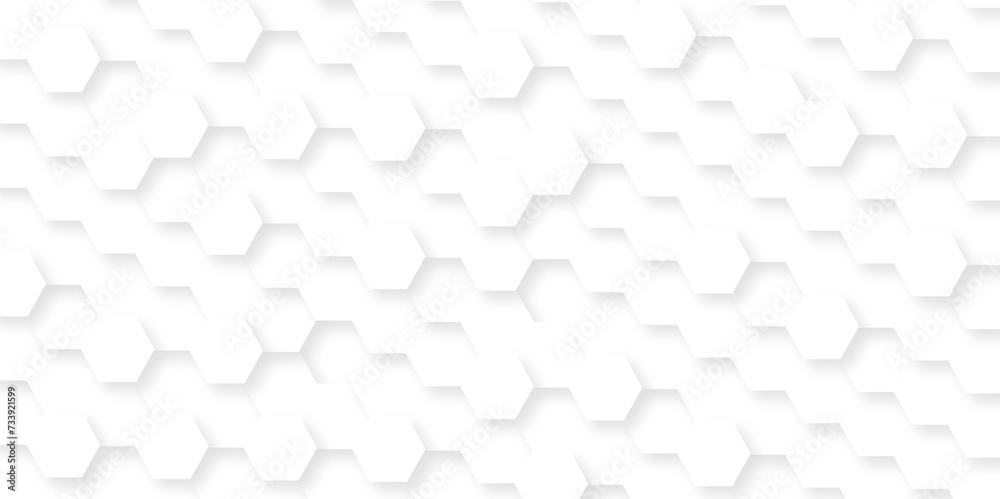 Naklejka premium White Hexagonal Background. Luxury White Pattern. Vector Illustration. 3D Futuristic abstract honeycomb mosaic white background. geometric mesh cell texture. modern futuristic wallpaper.