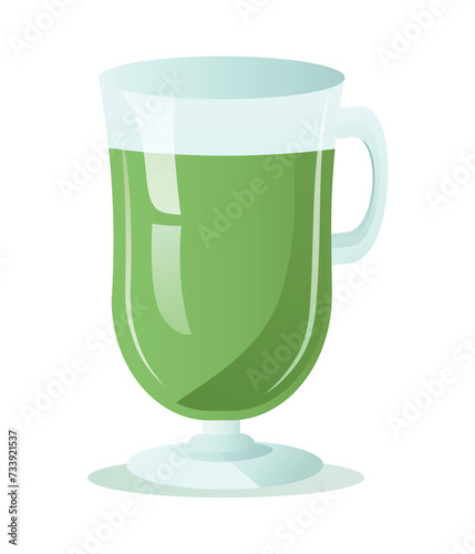 Matcha element of colorful set. An enchanting illustration feature the unique blend of matcha coffee, portrayed in a captivating design. Vector illustration.