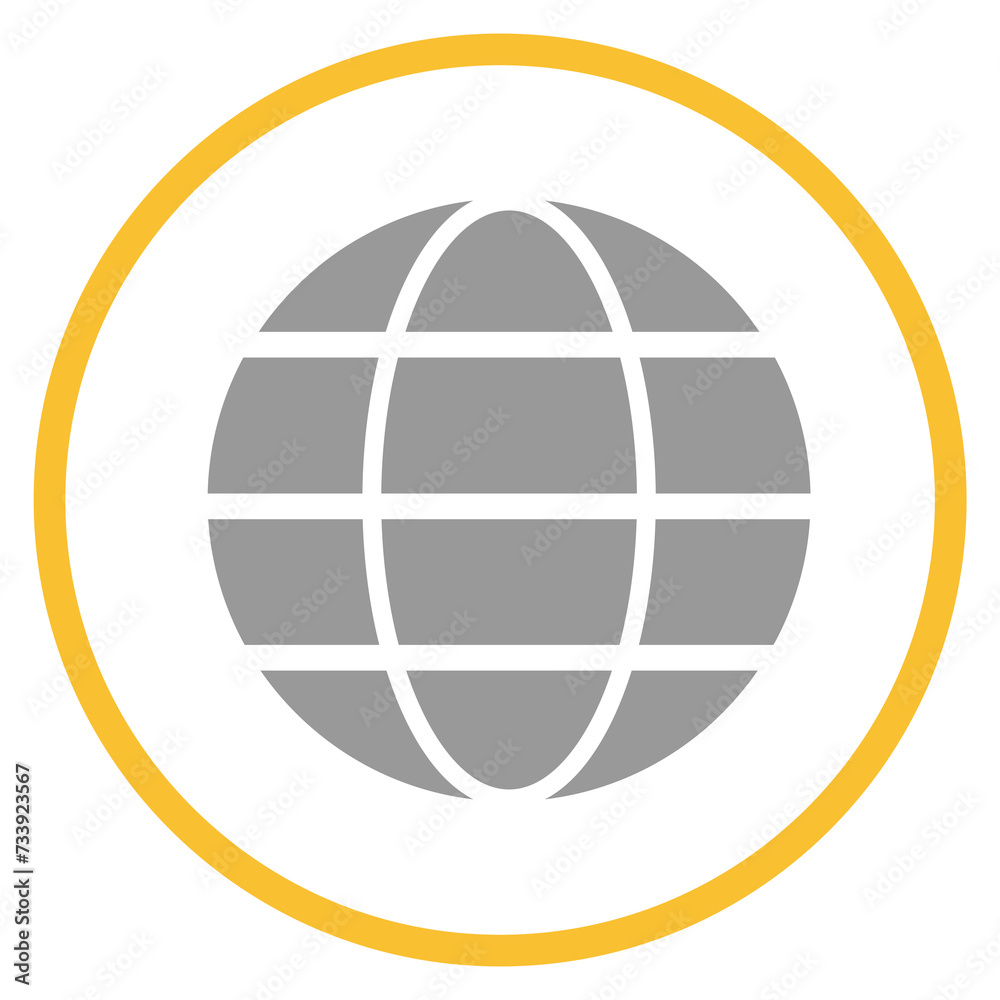 Button grau orange mit Global Buinsess Icon: Weltweit Button grau orange mit Global Buinsess Icon: Weltweit