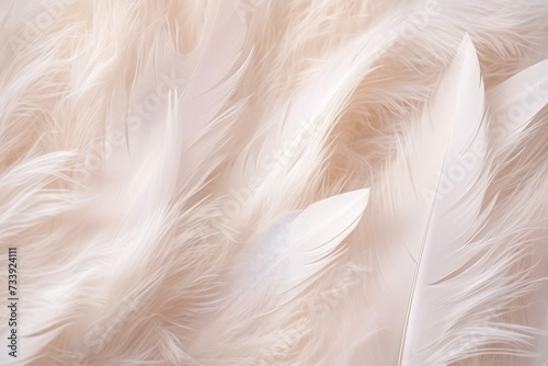 Feathers background for peace calm, Closeup, white and feathers background , Closeup White Feathers Background for Peace, Calm, and Spirituality, Ai generated
