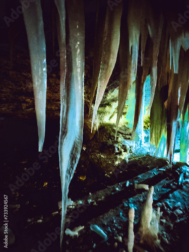 Grot of Golubinskaya Cave.Arhangelsk region photo