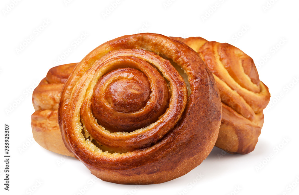 Roll buns closeup on a white background. Roll buns closeup on a white background.