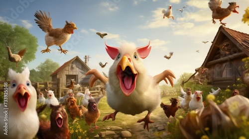 Fototapeta Naklejka Na Ścianę i Meble -  barnyard farm funny