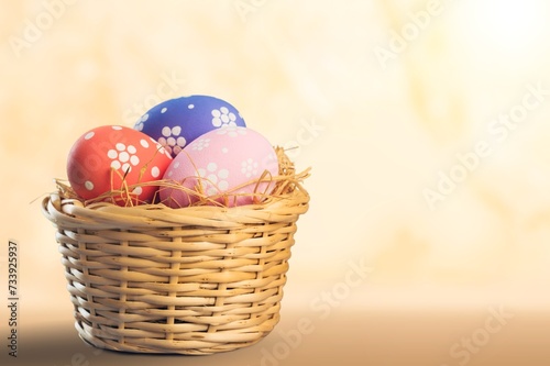 Wallpaper Mural Collection of the beautiful colored easter eggs in the basket Torontodigital.ca