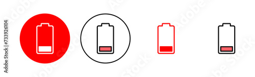Battery icon set illustration. battery charging sign and symbol. battery charge level