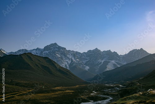 Maya Snow Mountain, Wuwei City, Gansu Province-blue sky against the landscape photo