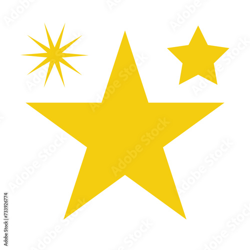 Different star vector icon on white background. yellow star symbol