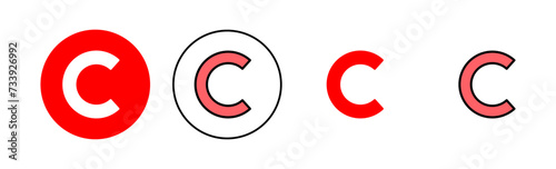 Copyright icon set illustration. copyright sign and symbol