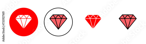 Diamond icon set illustration. diamond gems sign and symbol