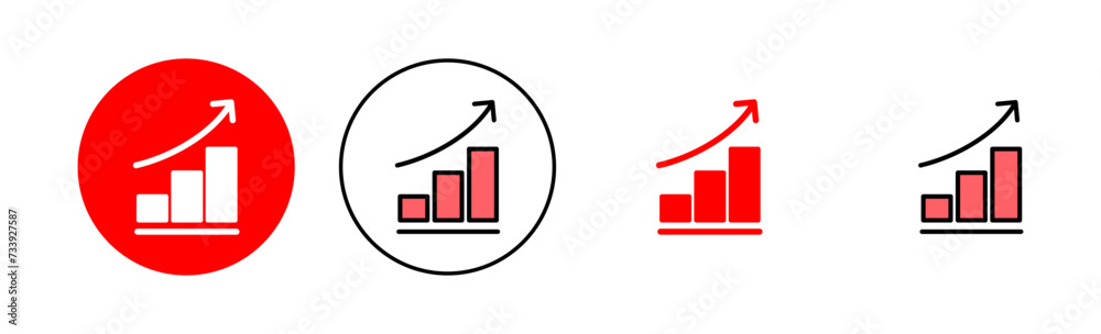 Growing graph Icon set illustration. Chart sign and symbol. diagram icon Growing graph Icon set illustration. Chart sign and symbol. diagram icon