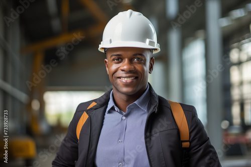 Young African American man with worker cap