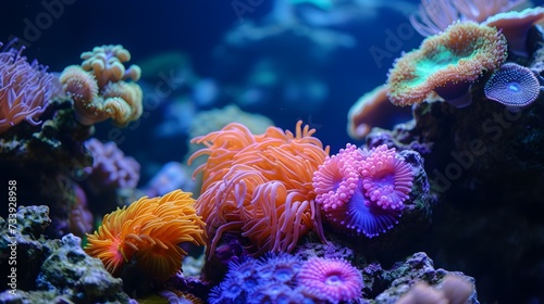 Fototapeta Naklejka Na Ścianę i Meble -  Beautiful tropical coral reef with soft corals in Andaman sea