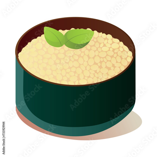 Sushi element of colorful set. This design exemplifies the fusion of artistry and culinary expertise, presenting a sushi roll in a dynamic and colorful style. Vector illustration.