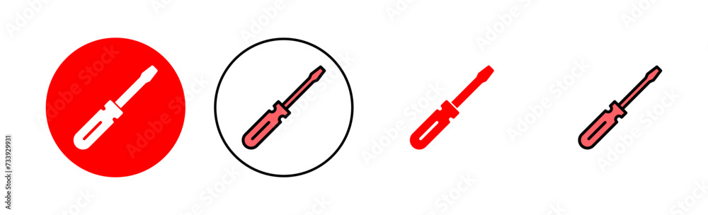 Screwdriver icon set illustration. tools sign and symbol Screwdriver icon set illustration. tools sign and symbol