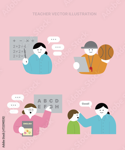 Occupation vector illustration set_teacher