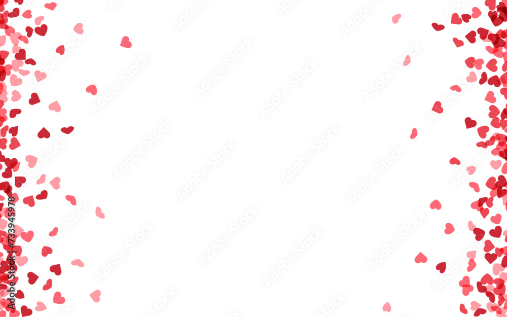 hearts in varying shades of red on a white background