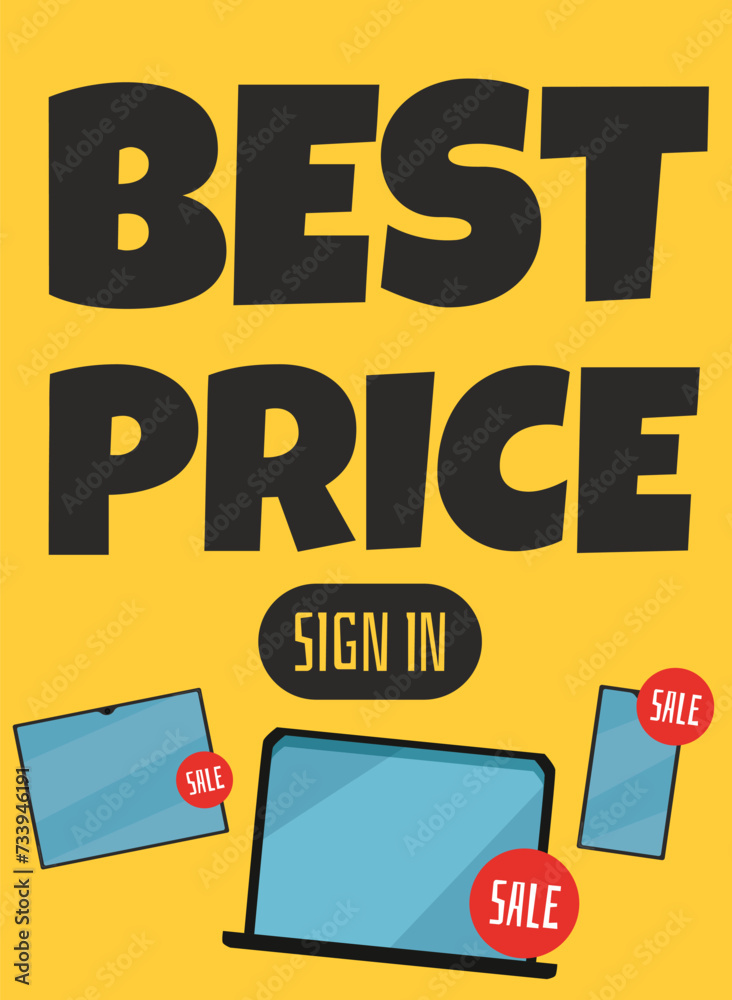 Electronic shop, Best price advertising vector landing page, digital devices appliances, laptop, smartphone, tablet sale Electronic shop, Best price advertising vector landing page, digital devices appliances, laptop, smartphone, tablet sale