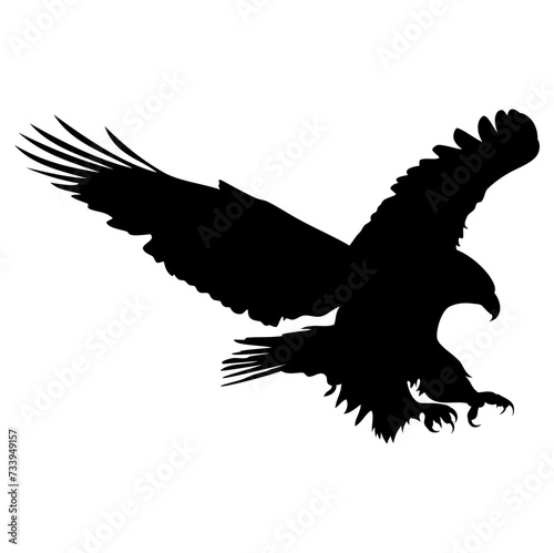 Eagle flight silhouette. Vector image