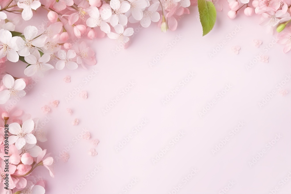 wedding background with flowers, place for text, delicate tones, aesthetic