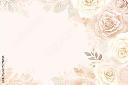 wedding background with flowers, place for text, delicate tones, aesthetic