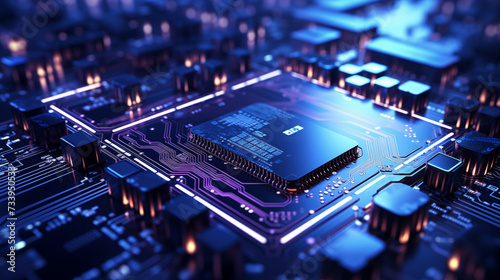 Advanced Microchip Technology on Blue PCB