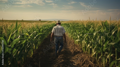 rural corn field farmer photo